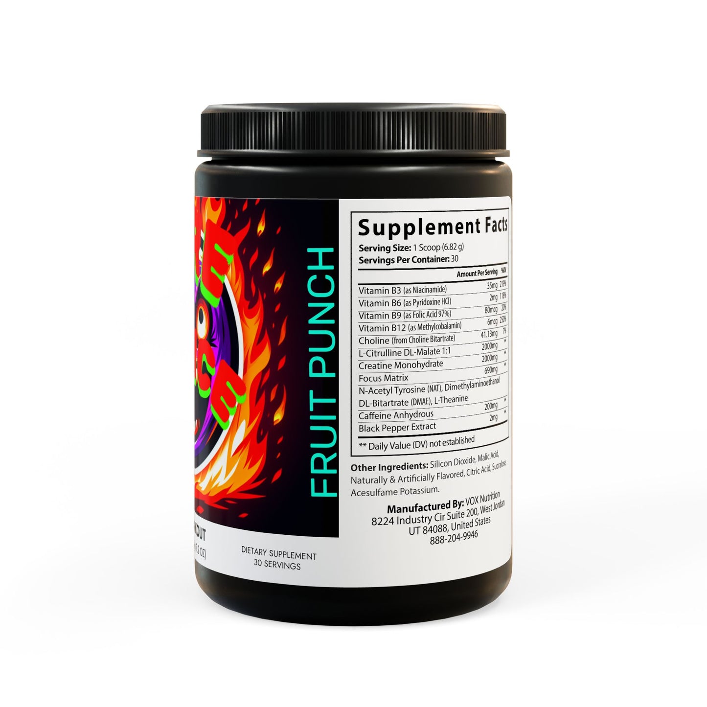 Fire Juice! Pre-Workout Supplement, Fruit Punch (204g, 7.1oz)