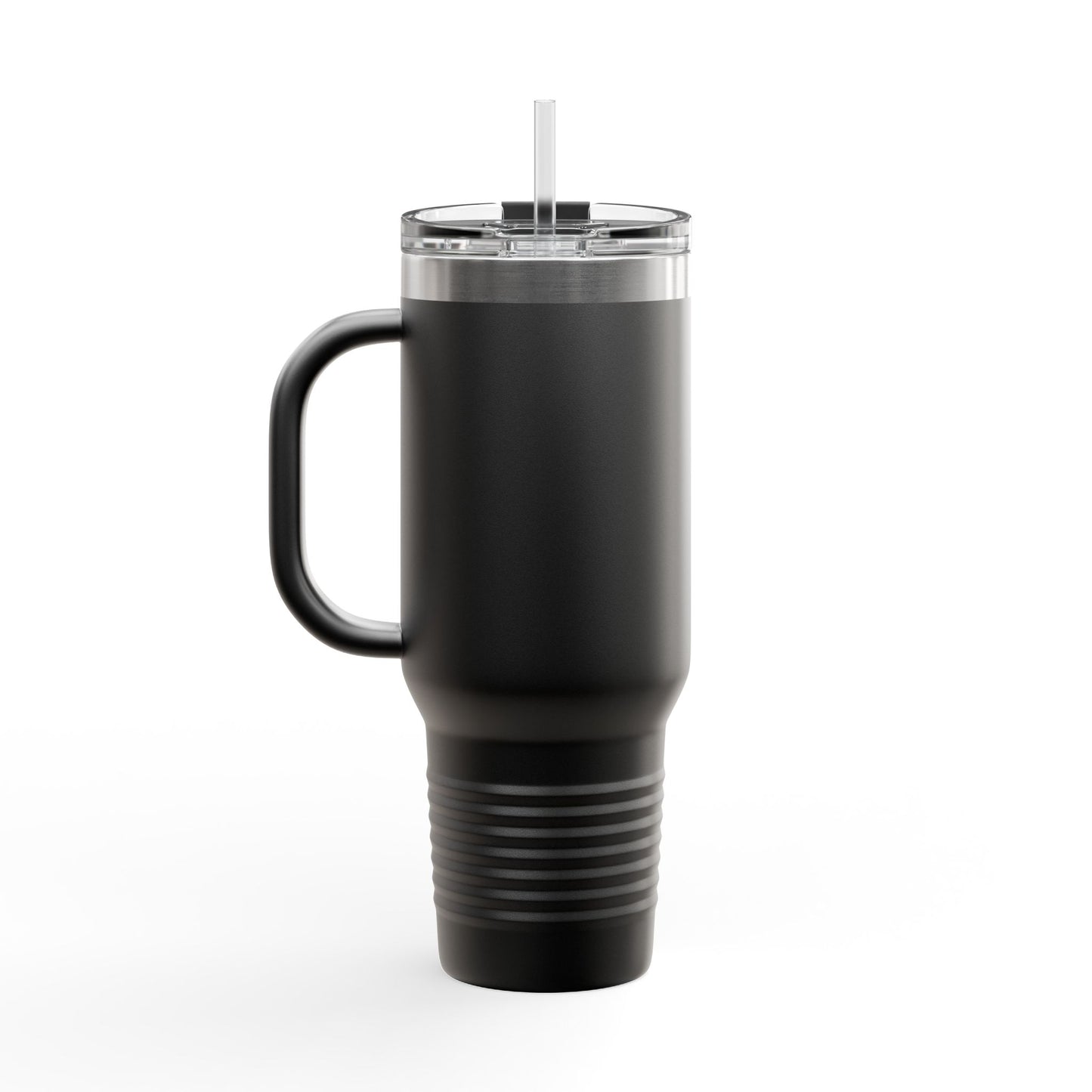 40oz Insulated Travel Mug — 'What A Vibe' Neon Sunburst Design