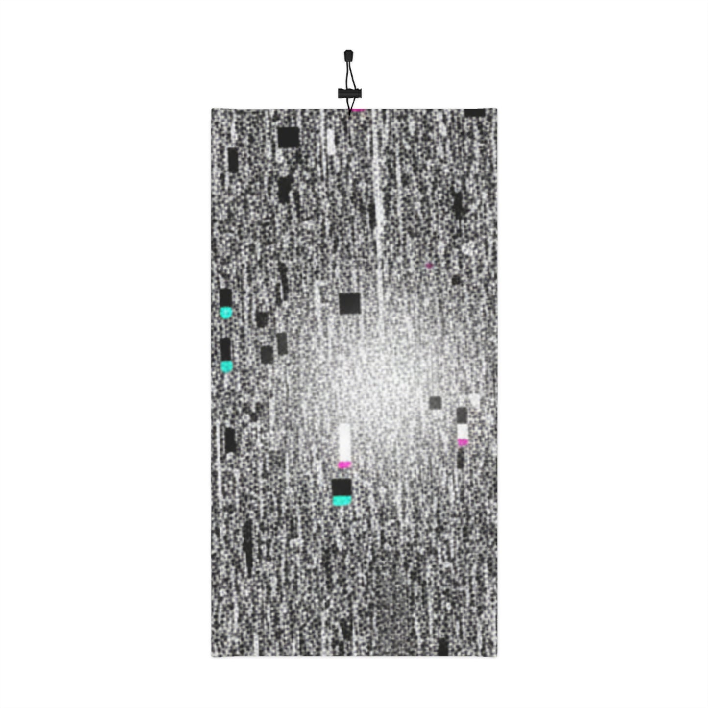 Glitch Snowfall Winter Neck Gaiter with Drawstring — Cyber Pixel Cold-Weather Face Mask