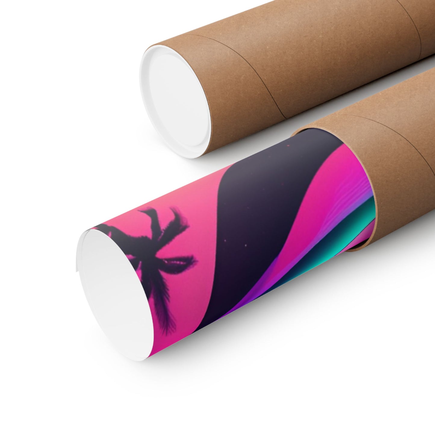 Retro Neon Eye Poster — Vaporwave Matte Vertical Art Print