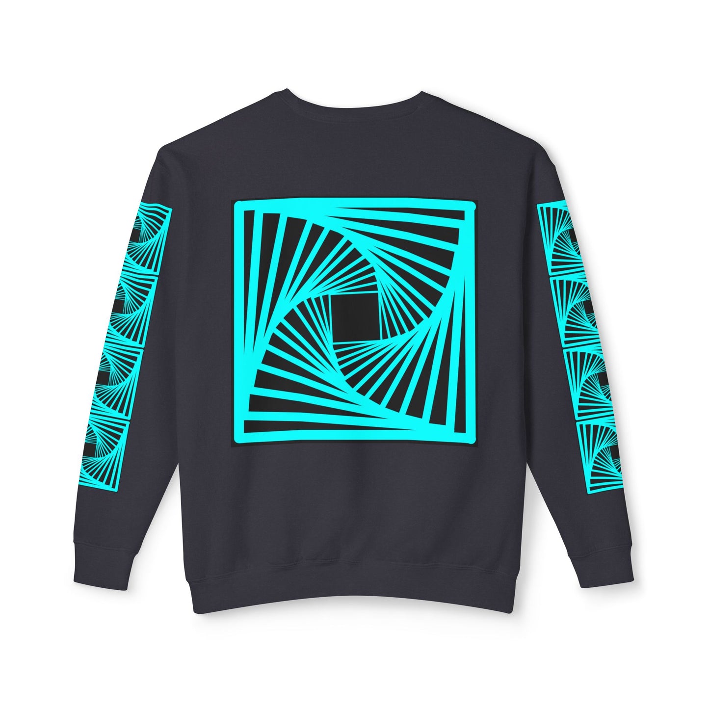 Trippy Party Crewneck Sweatshirt - Blacklight Blue Blur Rave Fun Concert EDM Art Spiral Psychedelic