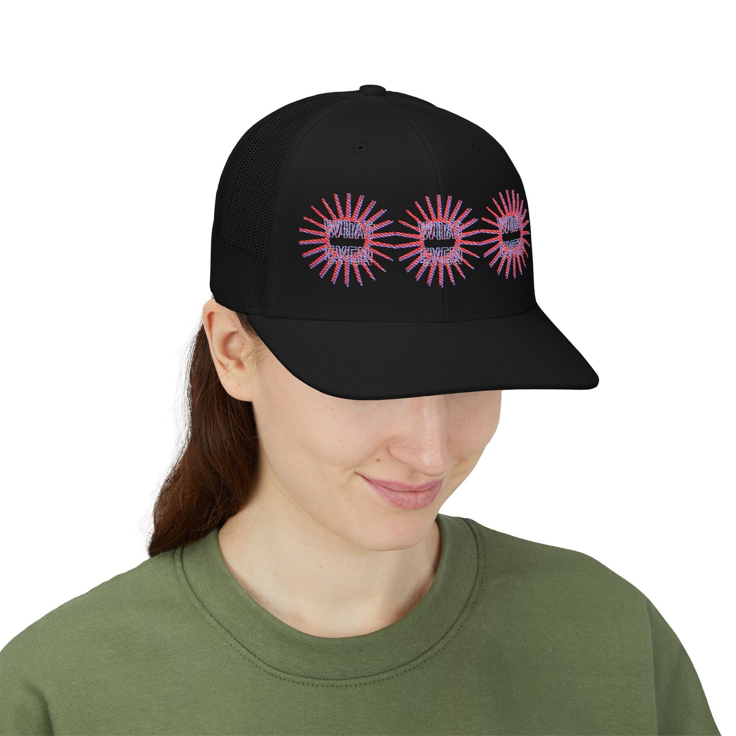 Colorful Embroidered Snapback Trucker Cap, Perfect for Festivals, Outdoor Events, Casual Wear, Gift for Him/Her, Summer Style