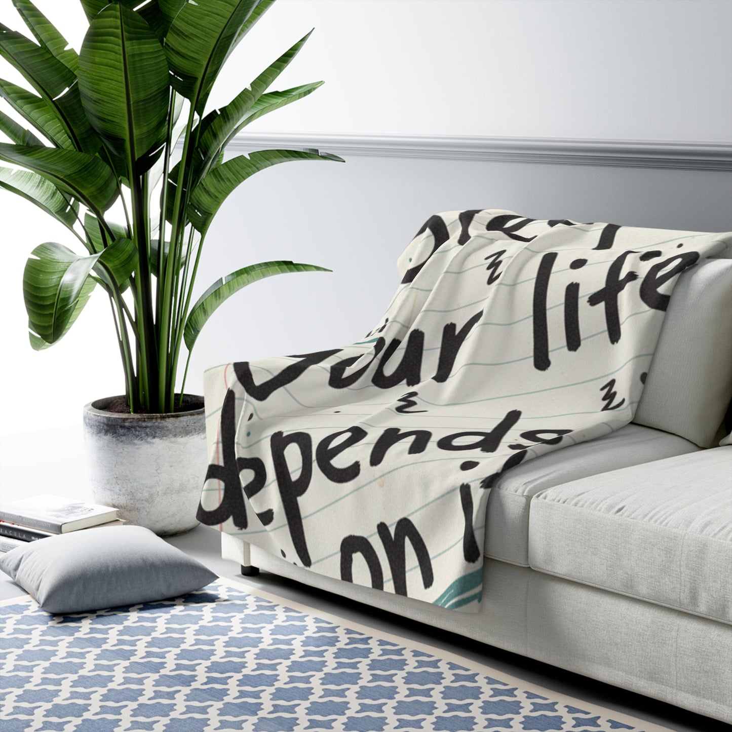 Sherpa Blanket — "Sleep Like Your Life Depends On It" Cozy Fleece Throw