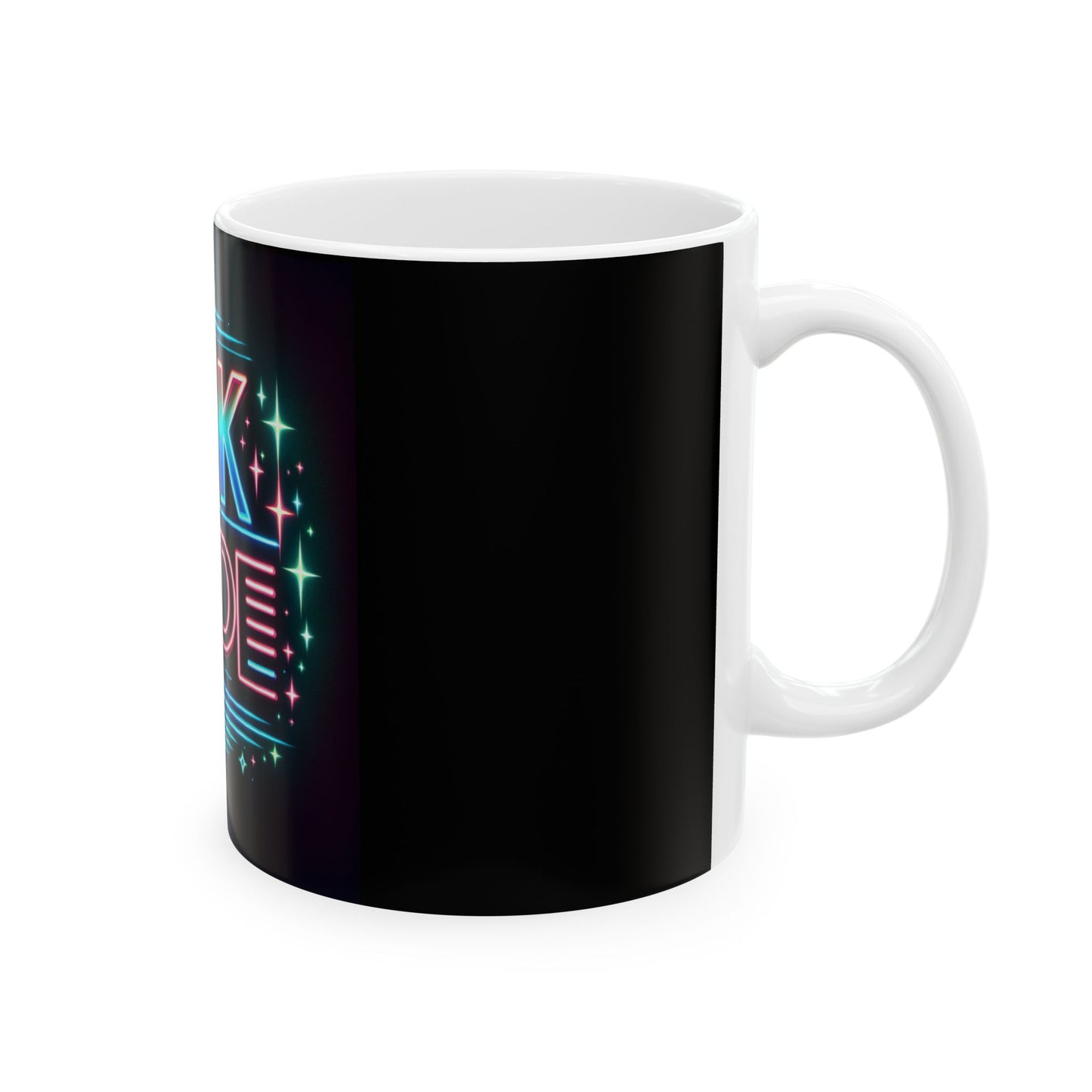 IDK Dude Neon Ceramic Mug - Fun Coffee Cup for Friends
