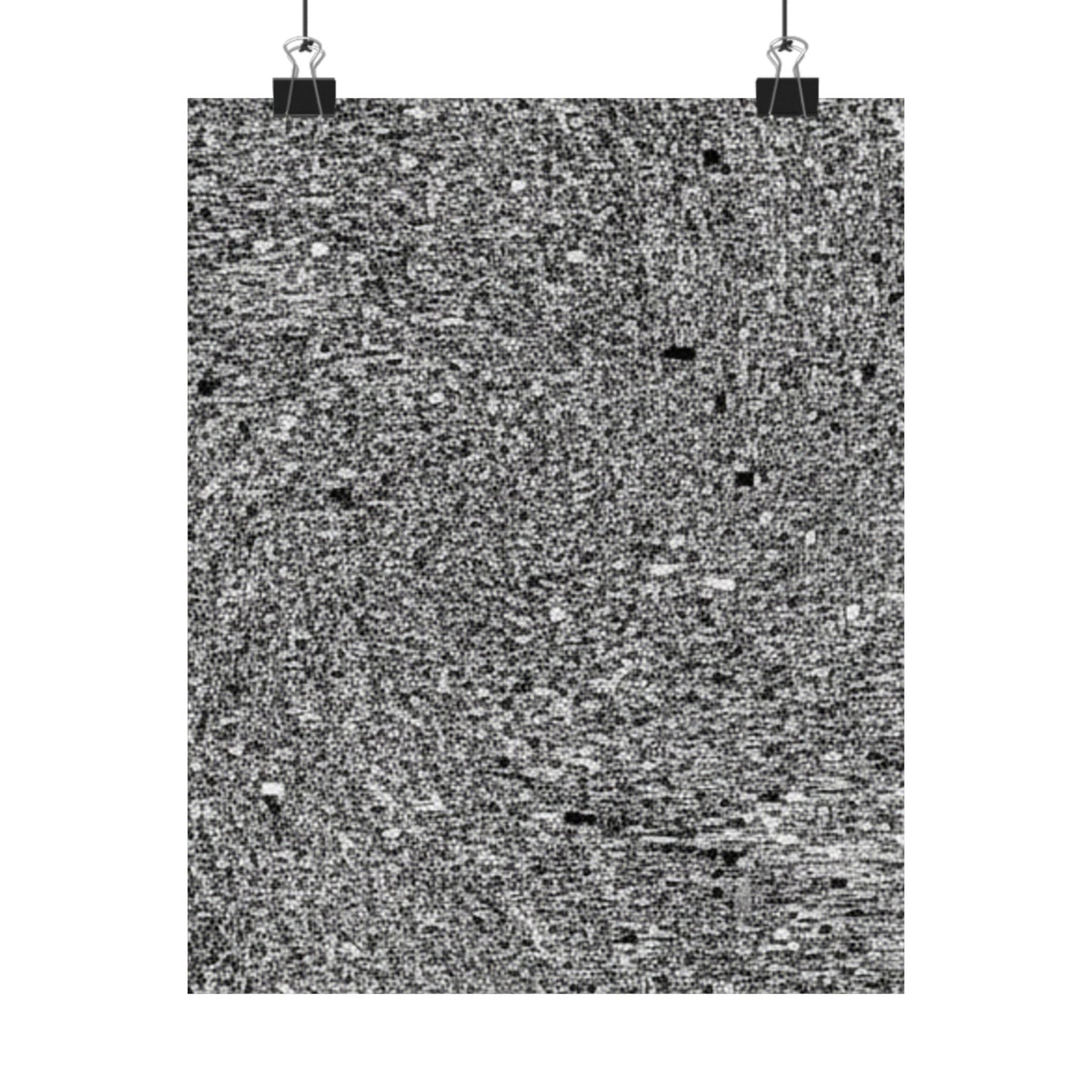 Abstract Gray White Noise Poster — Matte Vertical Wall Art
