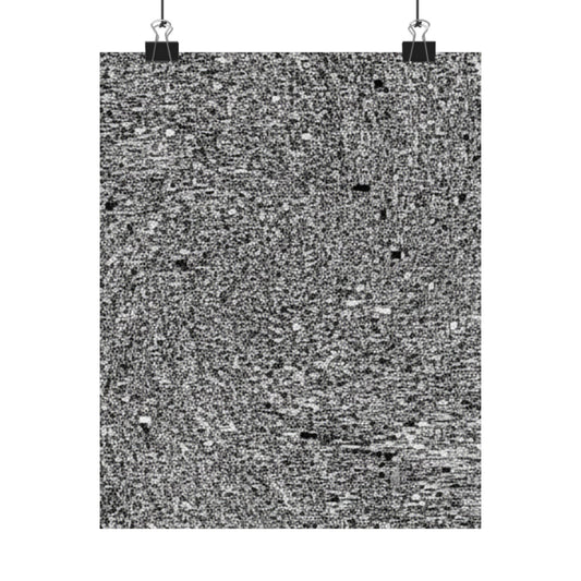 Abstract Gray White Noise Poster — Matte Vertical Wall Art