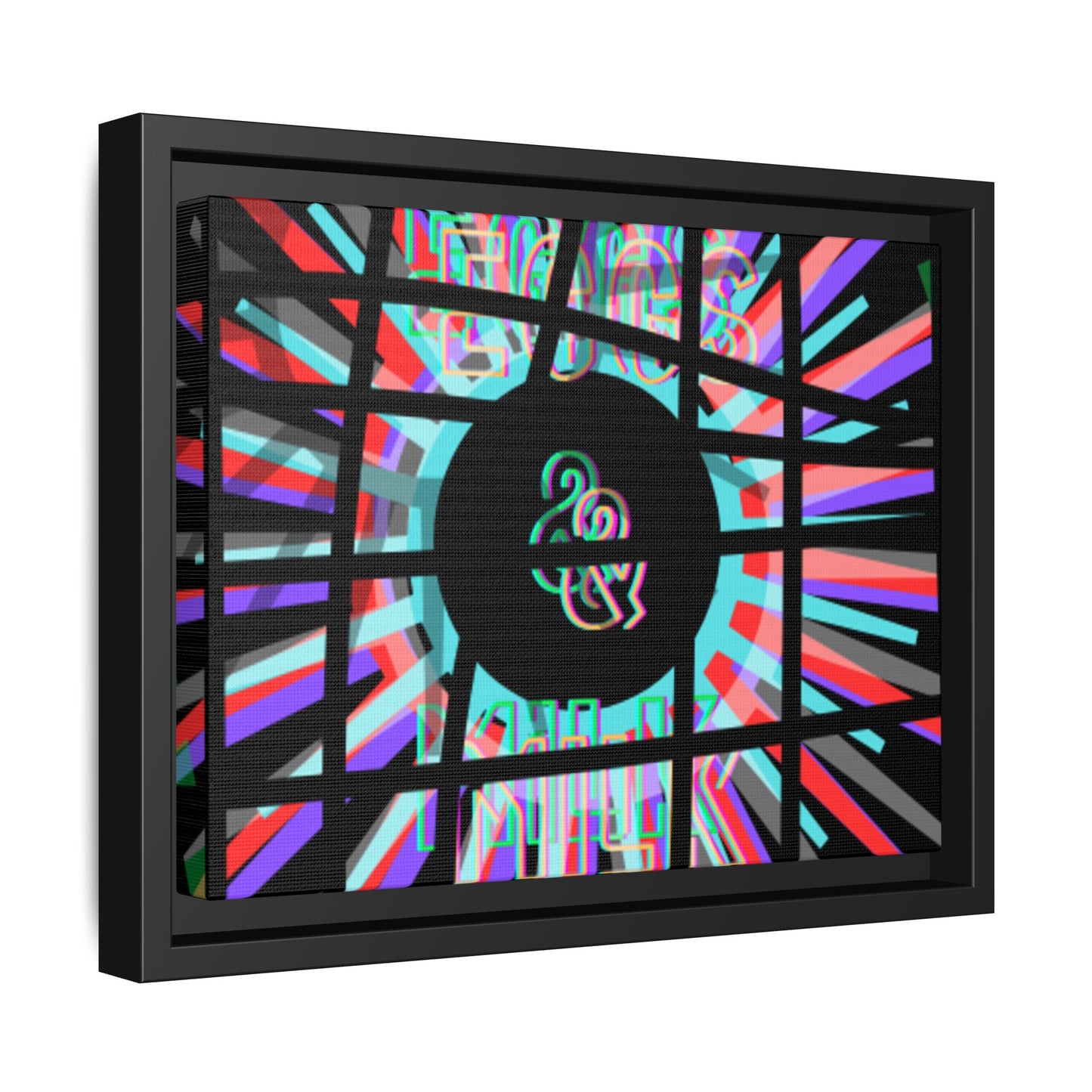 Psychedelic Geometric Framed Canvas Art "Eggs Eggs & & Milk Milk" — Multi‑Color Matte Print