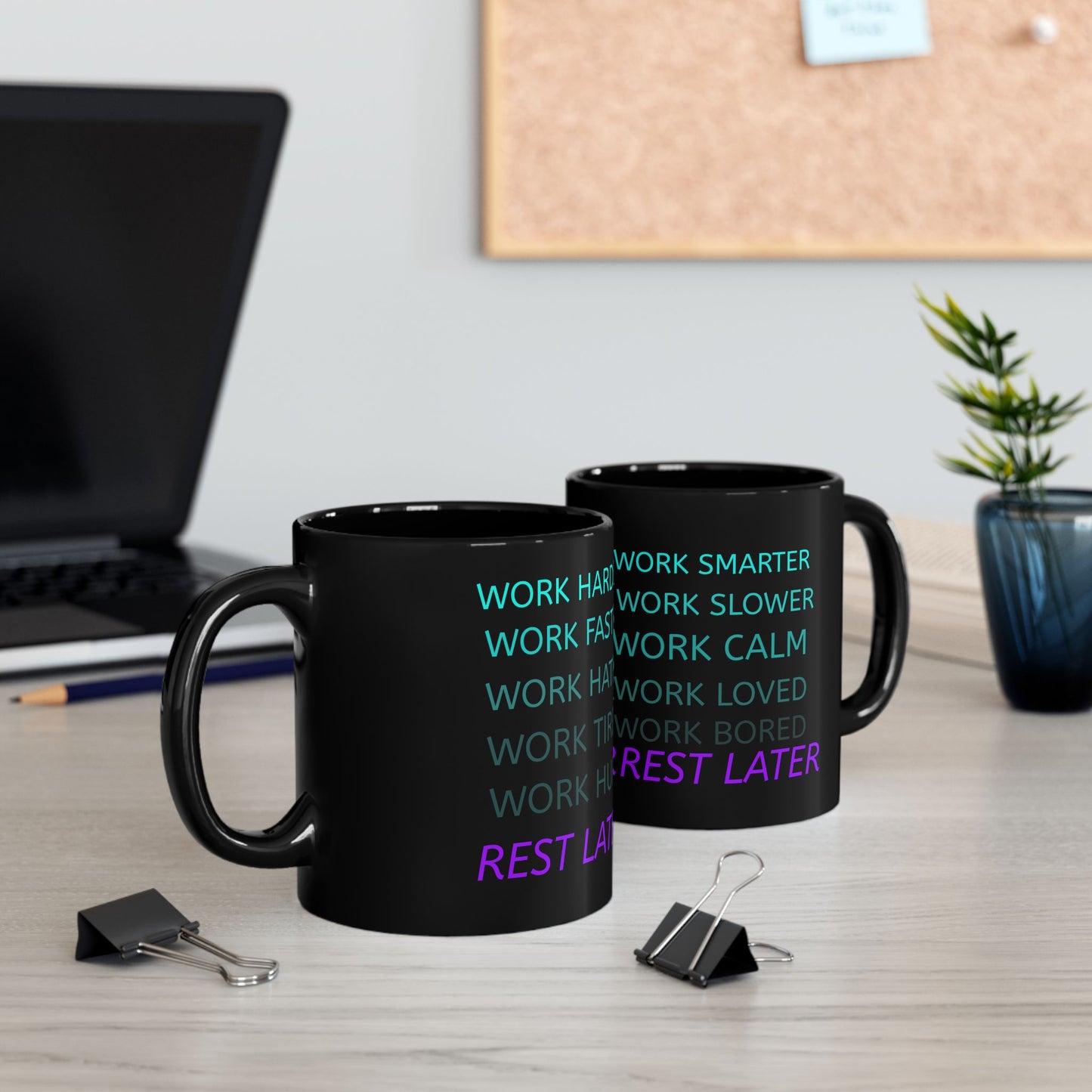 Mug - Work Harder Motivational Black Mug 11oz 15oz