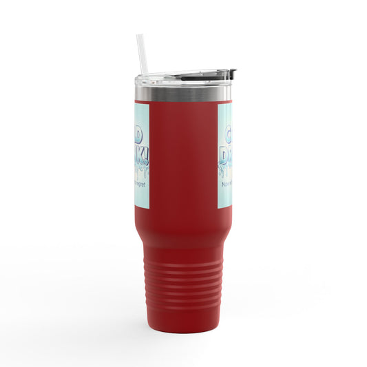 40oz Insulated Travel Mug — “Cold Drink! Now with extra regret” Funny Iced Beverage Tumbler