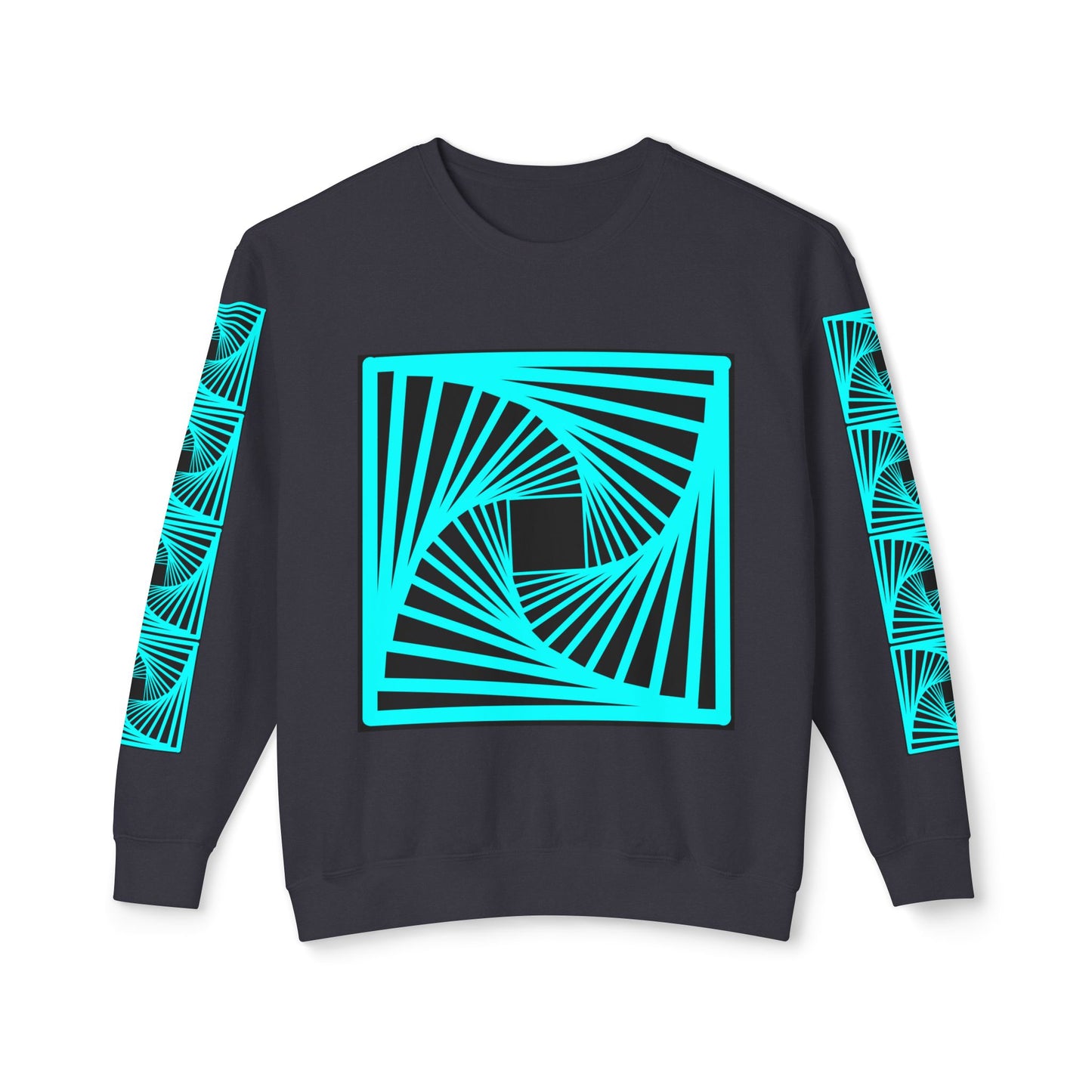 Trippy Party Crewneck Sweatshirt - Blacklight Blue Blur Rave Fun Concert EDM Art Spiral Psychedelic