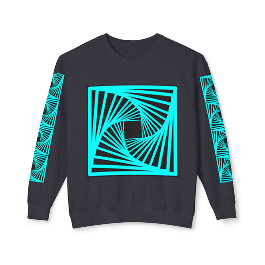 Trippy Party Crewneck Sweatshirt - Blacklight Blue Blur Rave Fun Concert EDM Art Spiral Psychedelic
