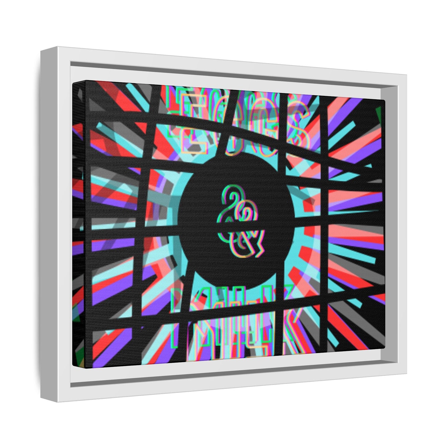 Psychedelic Geometric Framed Canvas Art "Eggs Eggs & & Milk Milk" — Multi‑Color Matte Print