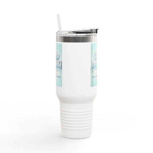 40oz Insulated Travel Mug — “Cold Drink! Now with extra regret” Funny Iced Beverage Tumbler