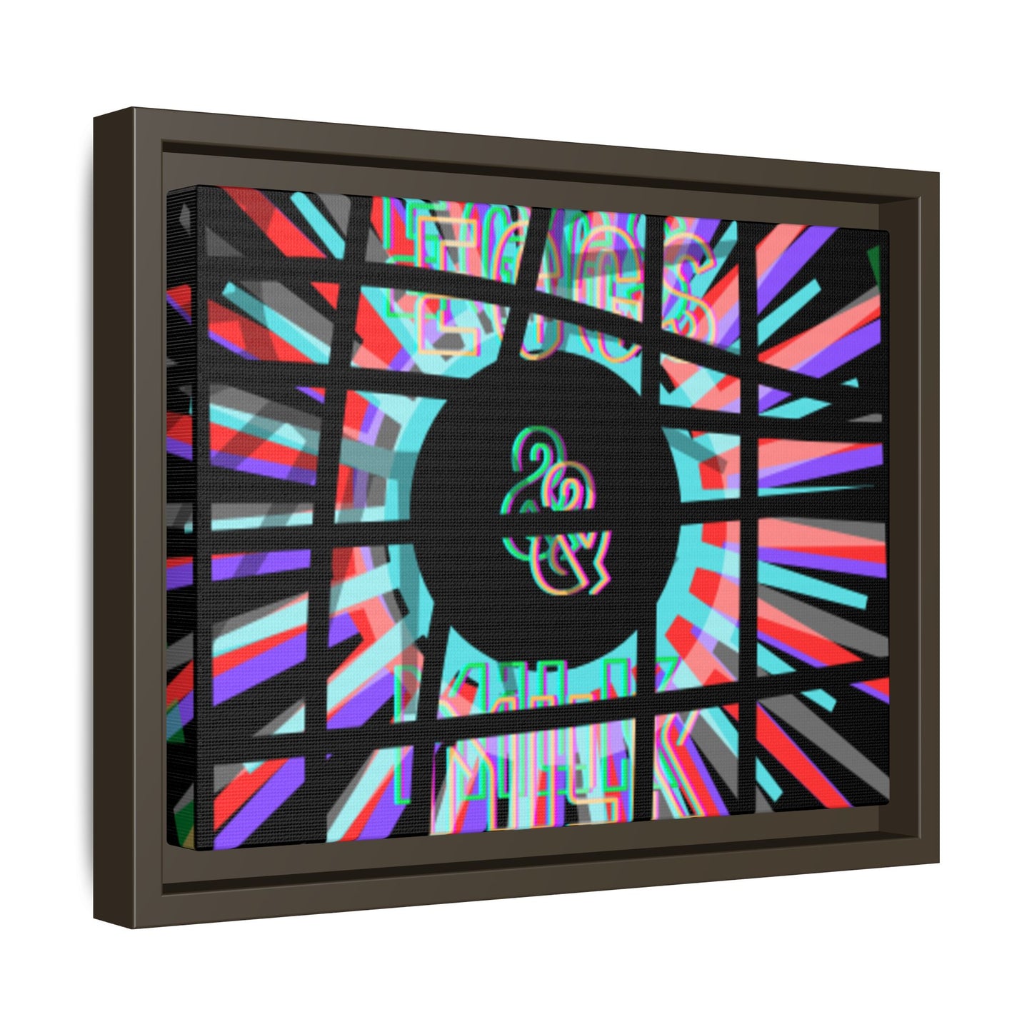 Psychedelic Geometric Framed Canvas Art "Eggs Eggs & & Milk Milk" — Multi‑Color Matte Print