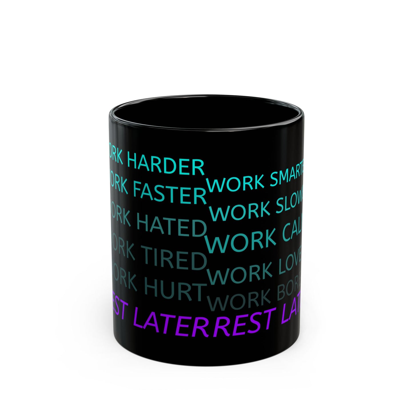 Mug - Work Harder Motivational Black Mug 11oz 15oz