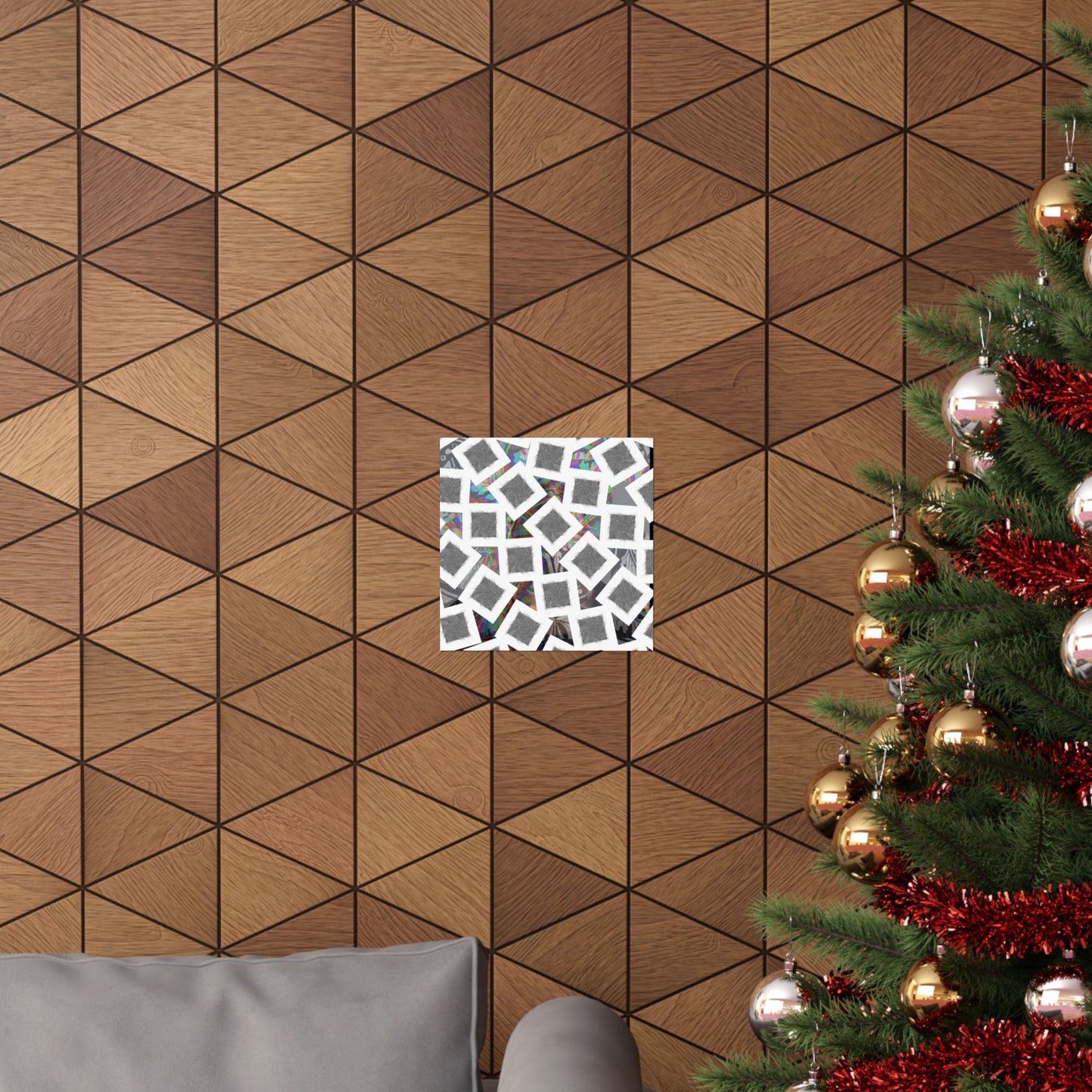Abstract Geometric Squares Matte Poster — Black & White Modern Wall Art