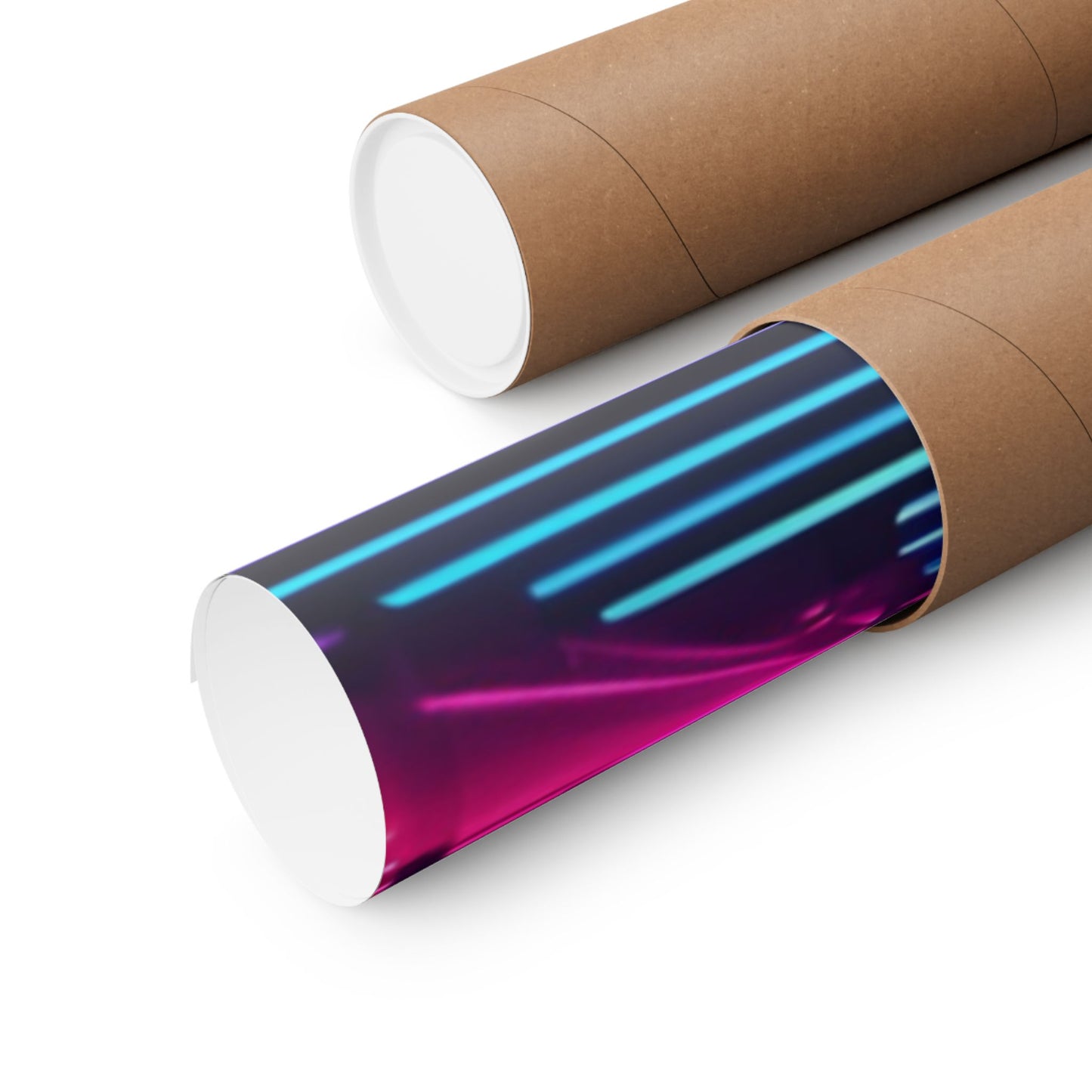 Retro Neon Eye Poster — Vaporwave Matte Vertical Art Print