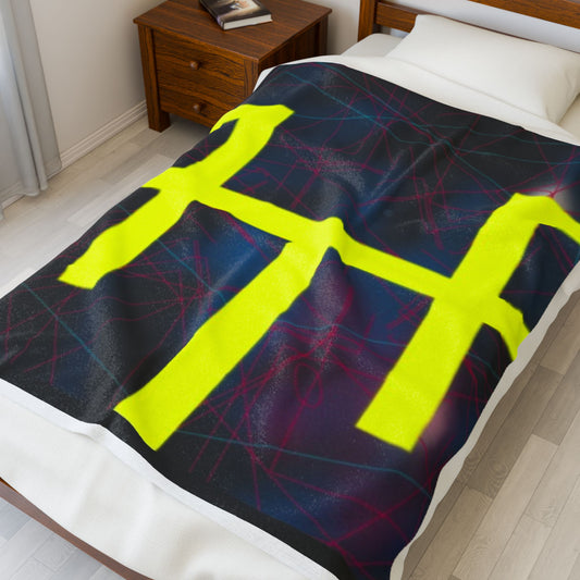 Blanket - Galaxy FTF Blacklight Art Inspired Logo Velveteen Plush Blanket
