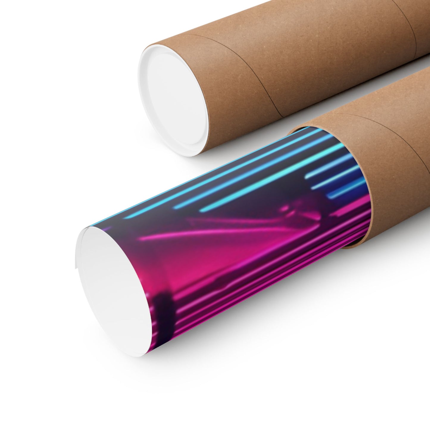 Retro Neon Eye Poster — Vaporwave Matte Vertical Art Print